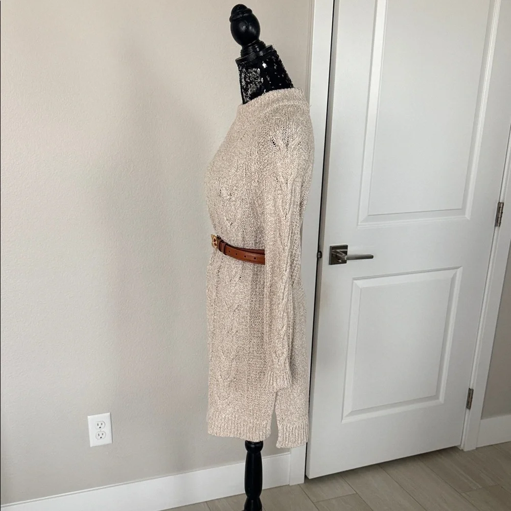 Old Navy Cream Cable Knit Sweater Dress - Picture 3 of 6